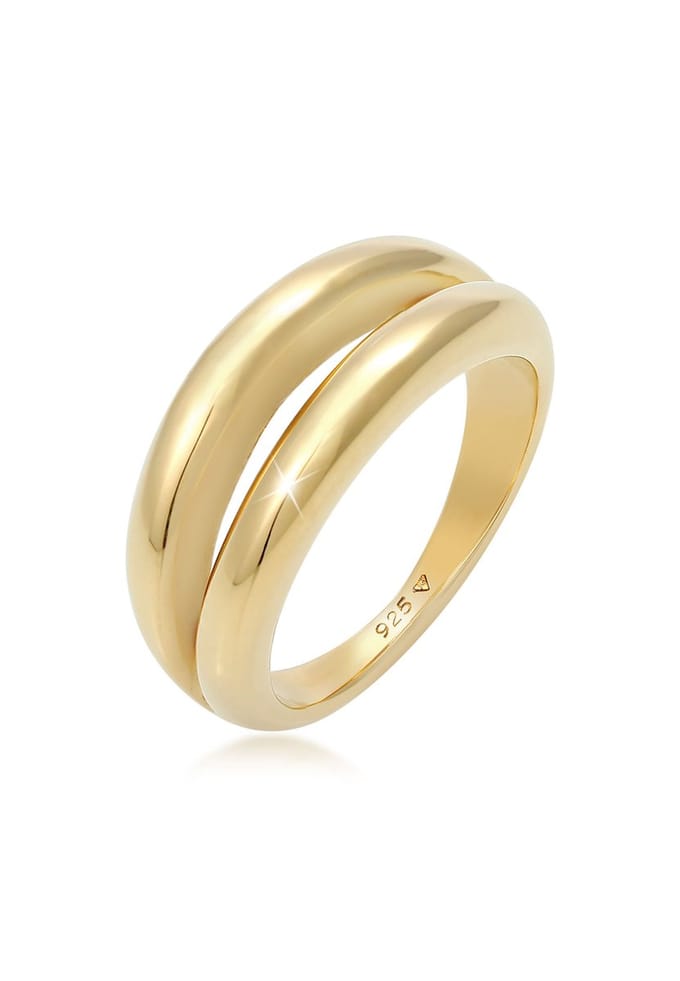 Elli PREMIUM - Ring - Dames Band Ring Double Basic Classic in 925 Sterling Zilver - Dames