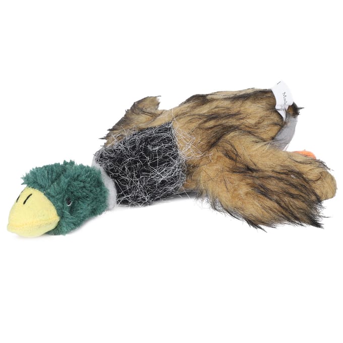 Pluche Speelgoed Wilde Eend Maakt Geluid Interactieve Pop voor Hond Kat Verlicht Eenzaamheid 20 x 20 x 4cm beige