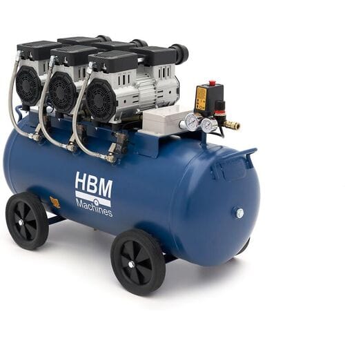 HBM olievrije stille compressor, 90 liter, 8 bar, 3 pk
