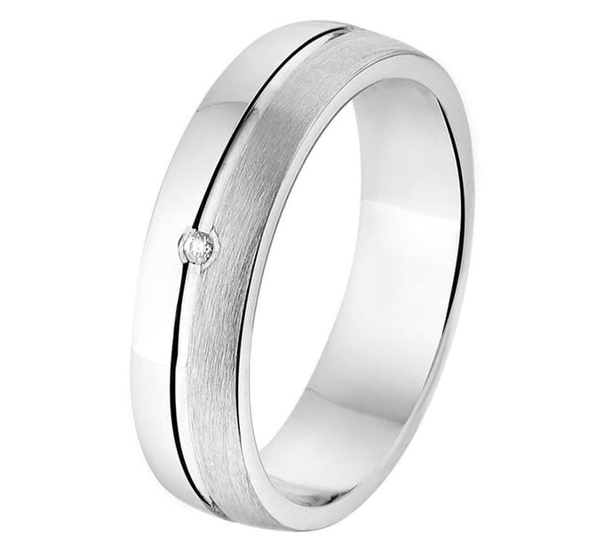 Gerhodineerd Zilver Ring A302 - 5 Mm 0.01Ct H Si 1315538