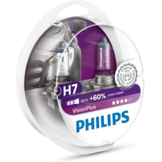 Lamp Halogeen PHILIPS H7 VisionPlus Plus 60% 12V/55W, 2 Stuk