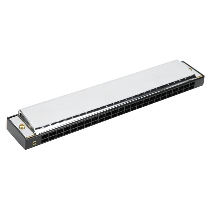 Professionele Mondharmonica Diatonische Harp C Toon Roestvrijstalen Dekplaat 24?HoleBlack black