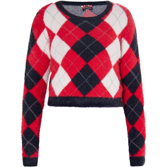 Mymo Gebreide trui Dames Zwart Rood Veelkleurig