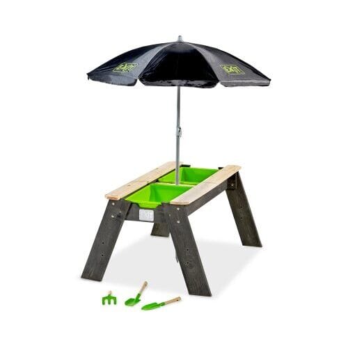 EXIT Aksent Zand- & Watertafel - met Parasol & Tuingereedschap - Watertafel Kinderen - Zandbak - Hout - Buiten