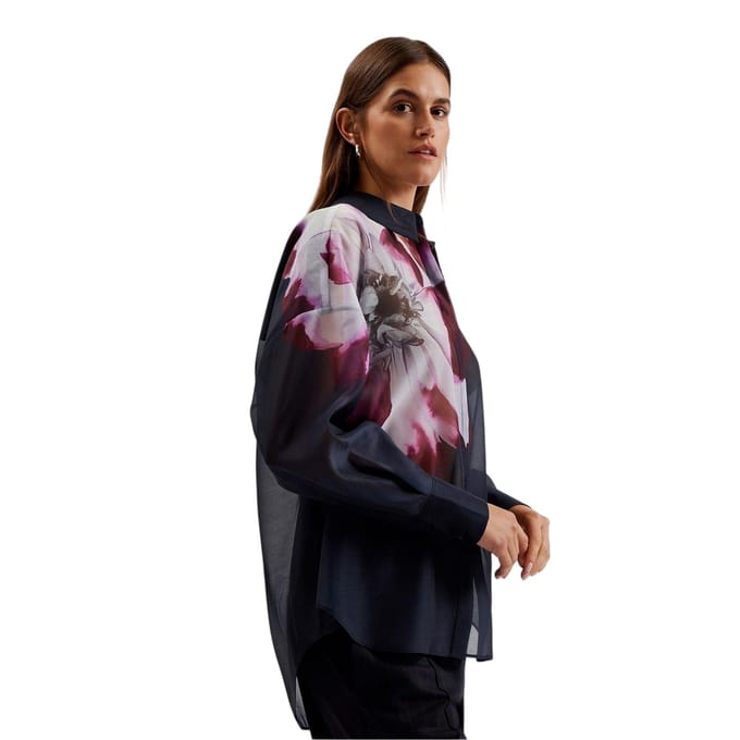Ted Baker Dames/Dames Oversized Shirt (Marine)