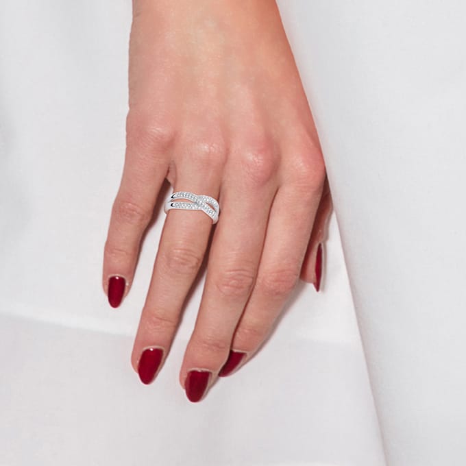 Ring Diamonds 0.080 Cts Rush Volume White Gold
