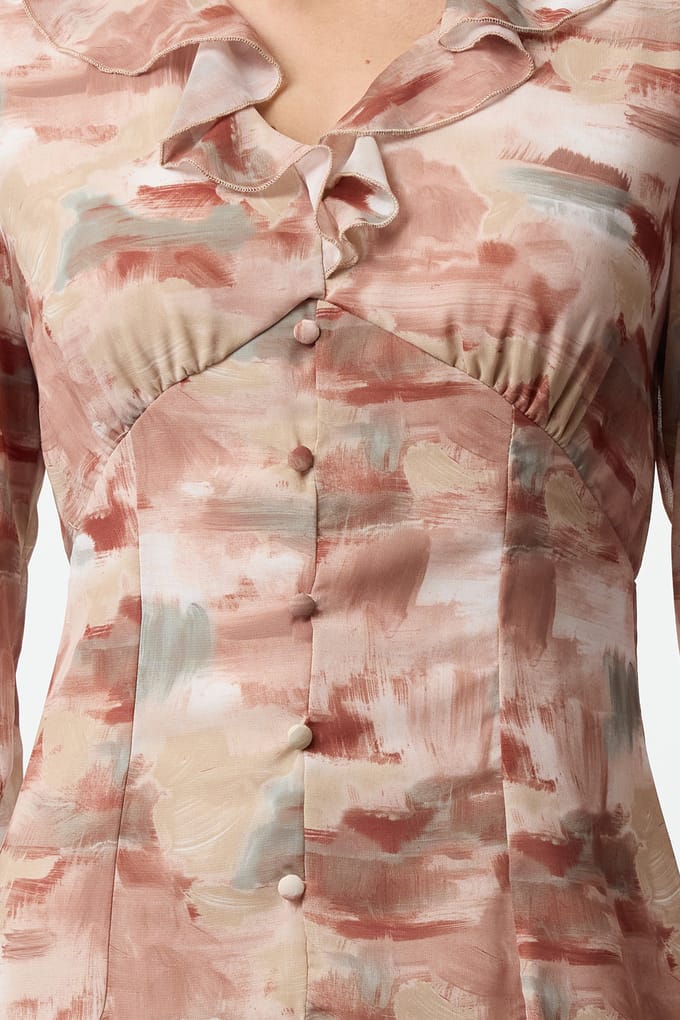 Abstracte mini-jurk voor dames, lang, geschikt voor overdag en 's avonds.