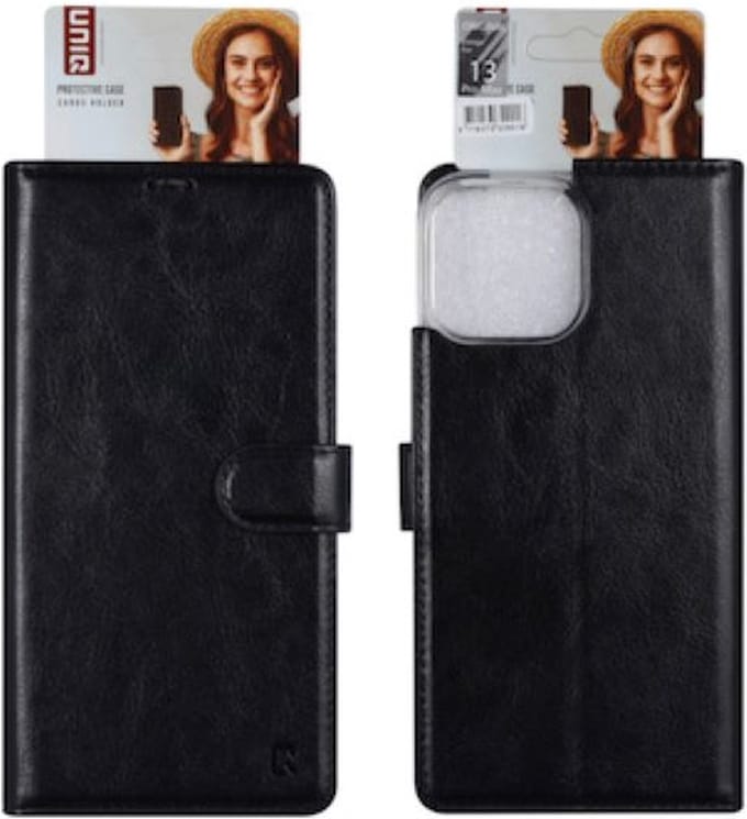 Top bookcase voor iPhone 13 zwart.