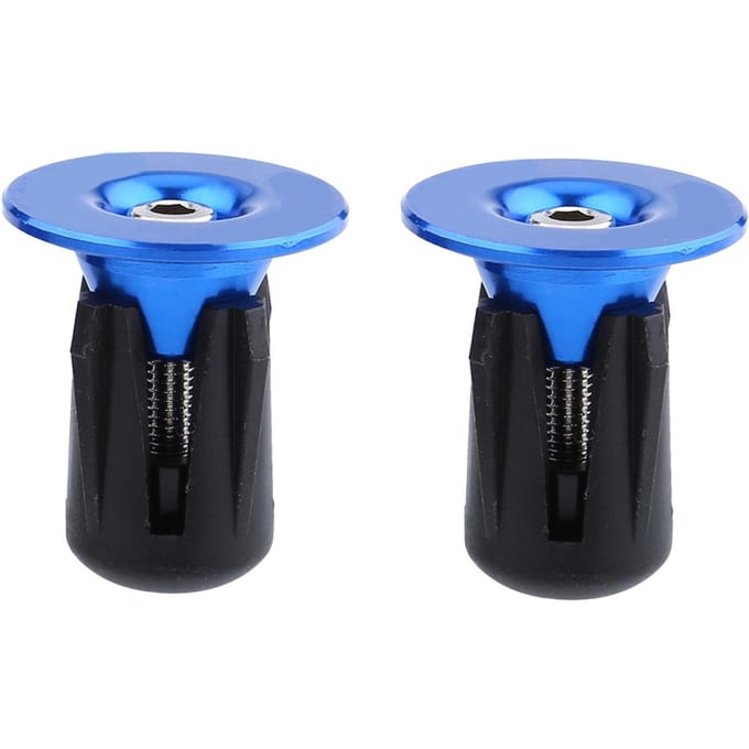 2 pièces Coloré Aluminium Vélo Guidon Poignées Embouts Bouchons Accessoire Vélo Blue