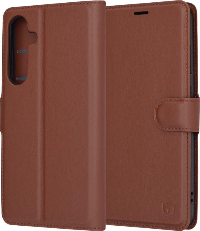 Hoesje geschikt voor Samsung Galaxy S24 Plus - Techsuit Leather Folio Book Wallet Case - Bruin