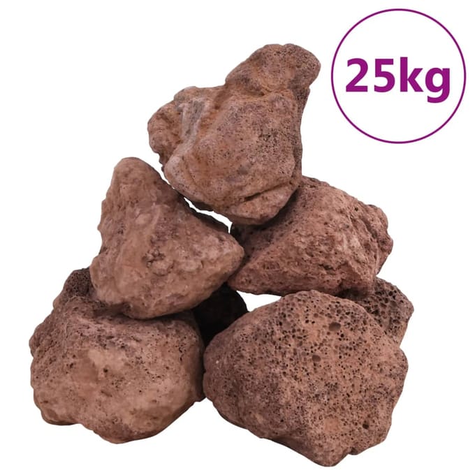 vidaXL Lavastenen 25 kg 10-30 cm rood