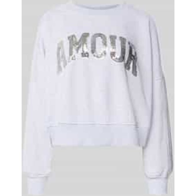 oversized sweatshirt met pailletten, model 'Amour'