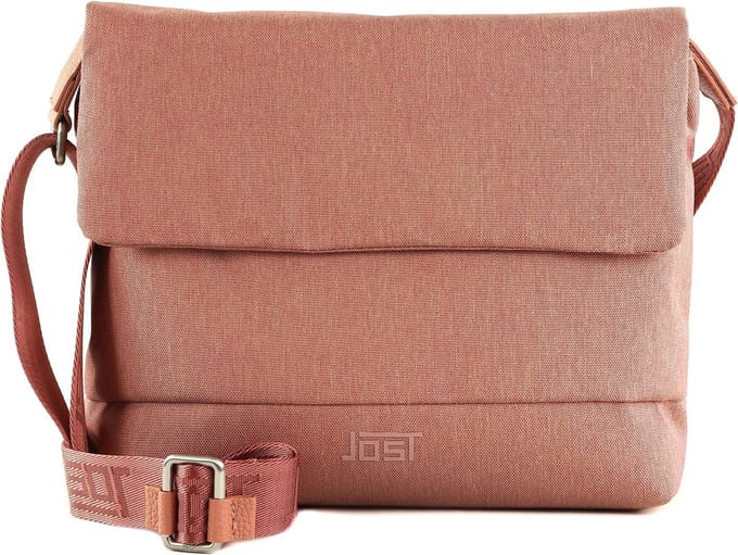 JOST Schoudertas Bergen Crossbody Bag Apricot Lichtrood