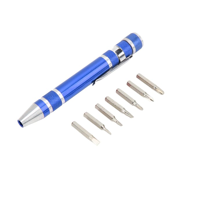 Zakschroevendraaier 8-in-1 Mini Handpen Schroevendraaier Magnetisch Type Multifunctioneel voor Kleine SchroevenBlauw blauw