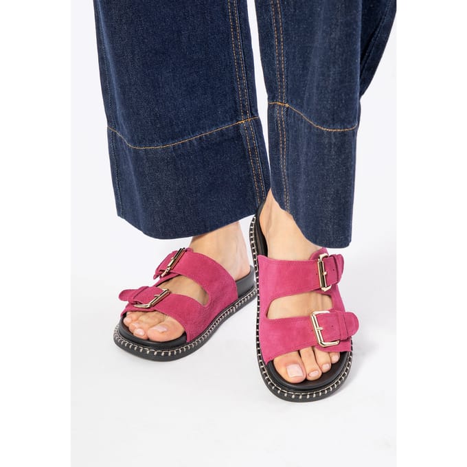 Wittchen Dames Roze Suède Leren Slippers