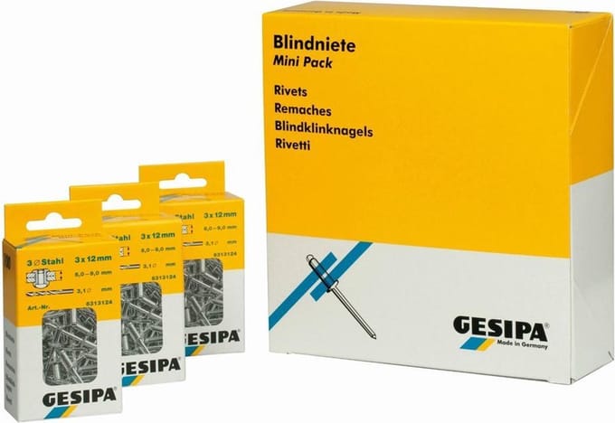 Gesipa 1433850 PolyGrip Mini-Pack Blindklinknagel - Platbolkop - AL/ST - 4,8 x 10 mm (50st)