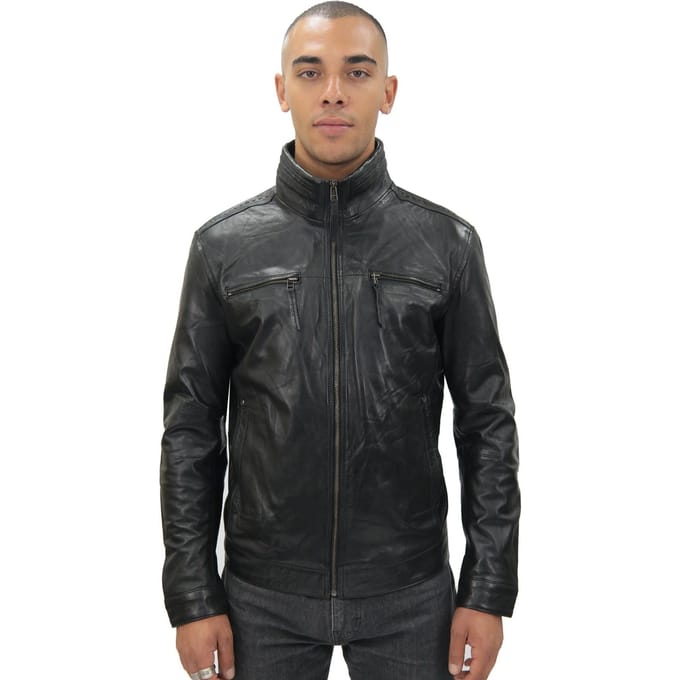 Heren klassiek leren bikerjack-Caracas