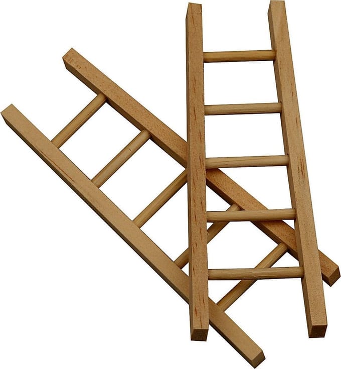 Ladder, afm 10x3,5 cm, 6 stuk/ 1 doos