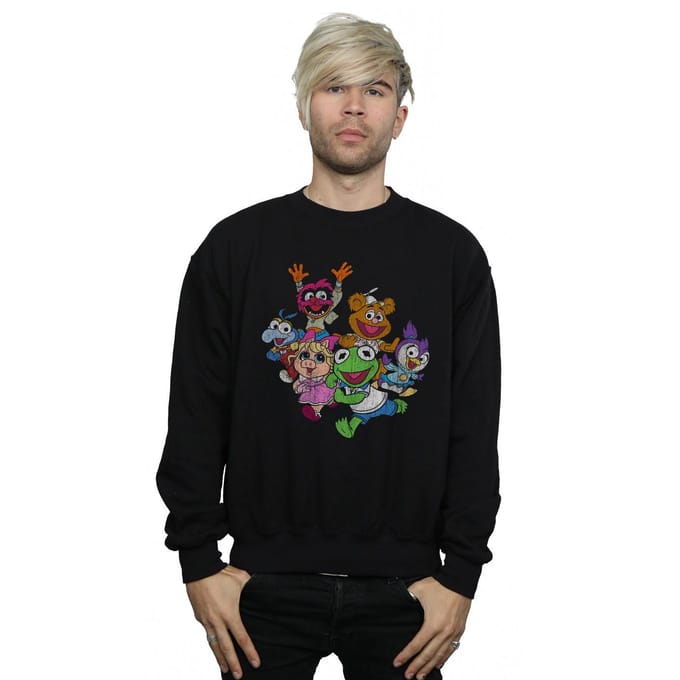 Disney Heren The Muppets Muppet Babies Kleuren Groep Sweatshirt (Zwart)
