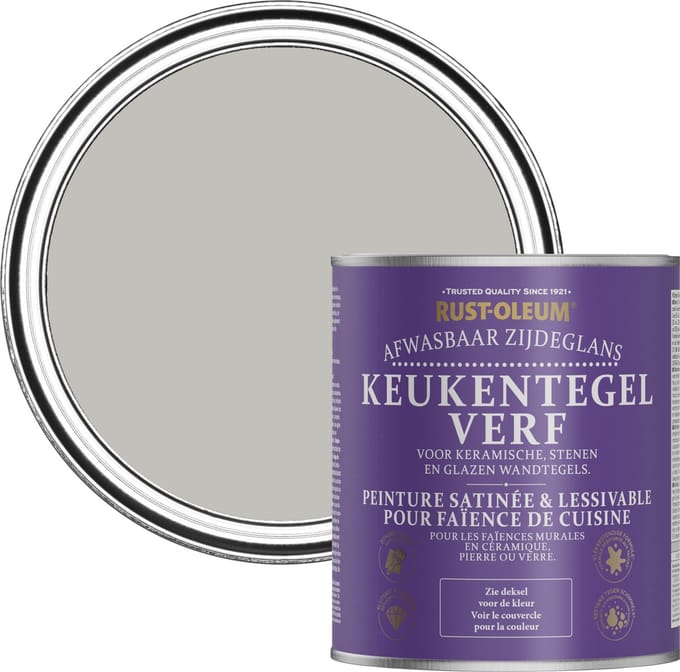 Rust-Oleum Lichtgrijs Keukentegelverf Zijdeglans - Kiezel 750ml