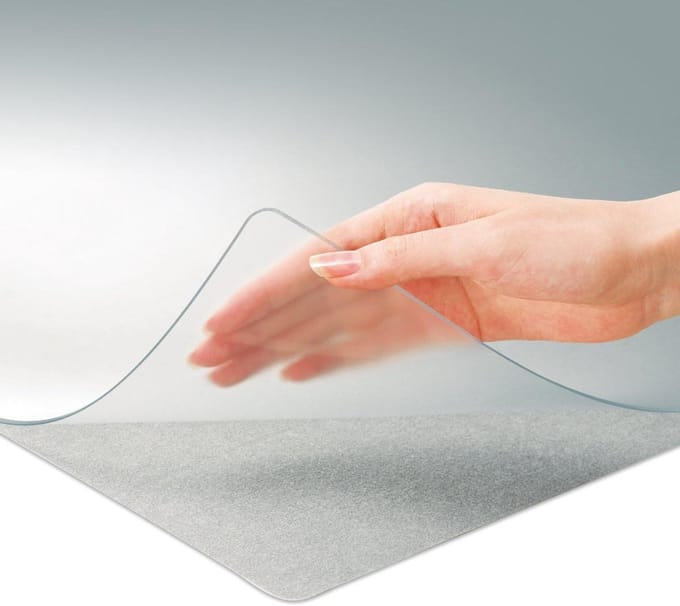 Bureaumat - Bureauonderlegger - Bureau beschermen - Diagonaal gesneden - 99x59cm - Transparant