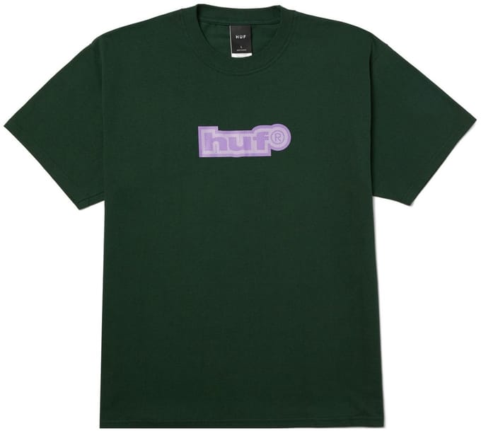 HUF 89 Outline SS Casual T-shirt heren Donkergroen S