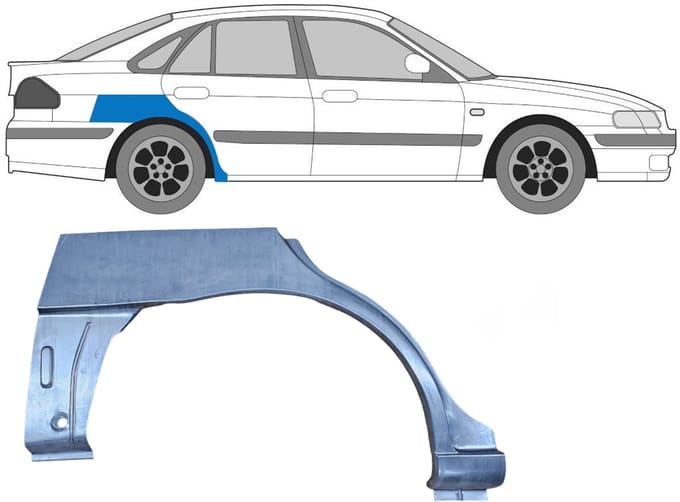 Reparatiepaneel achterspatbord voor Mazda 626 1997-2002 / Rechts