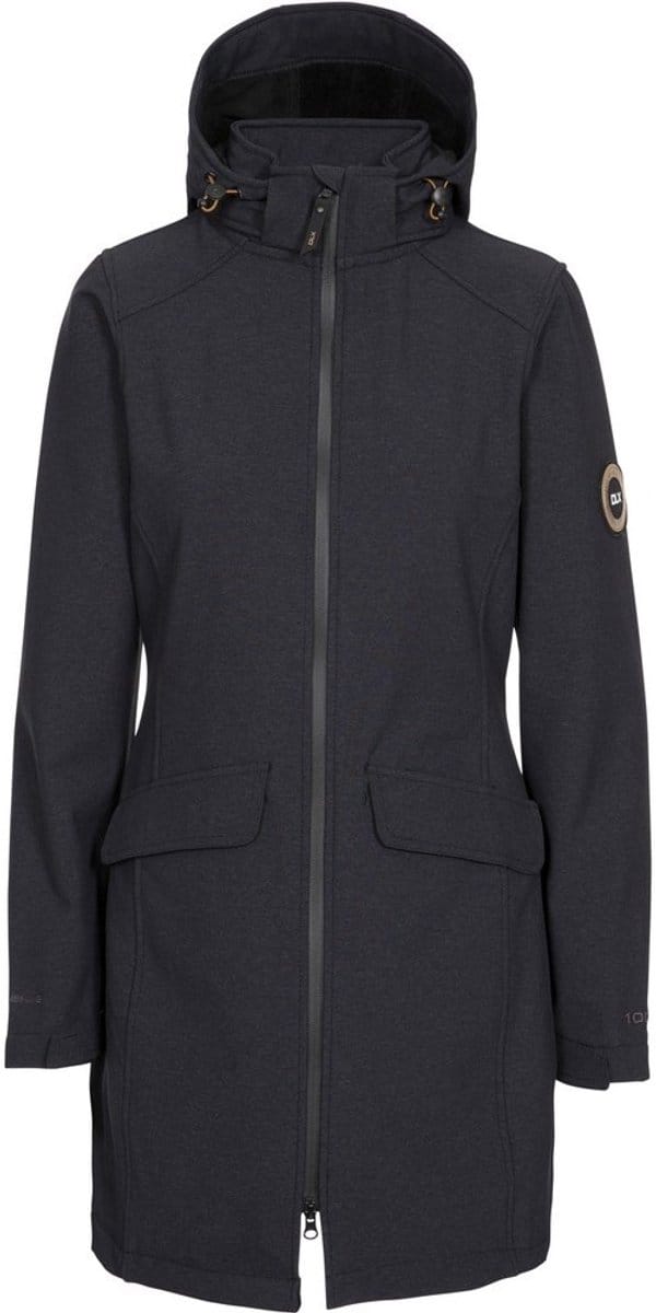 DLX damesjas Maria - Dames DLX softshelljas zwart gemêleerd