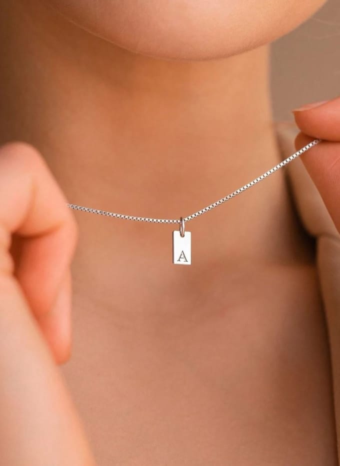 Roestvrij stalen RVS ketting met letterhanger A