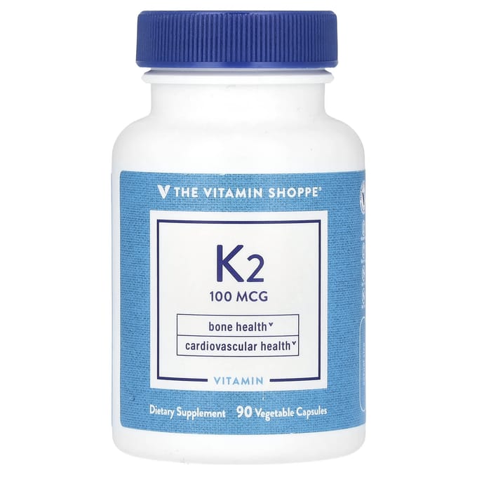 The Vitamin Shoppe, Vitamine K2, 100mcg, 90 plantaardige capsules