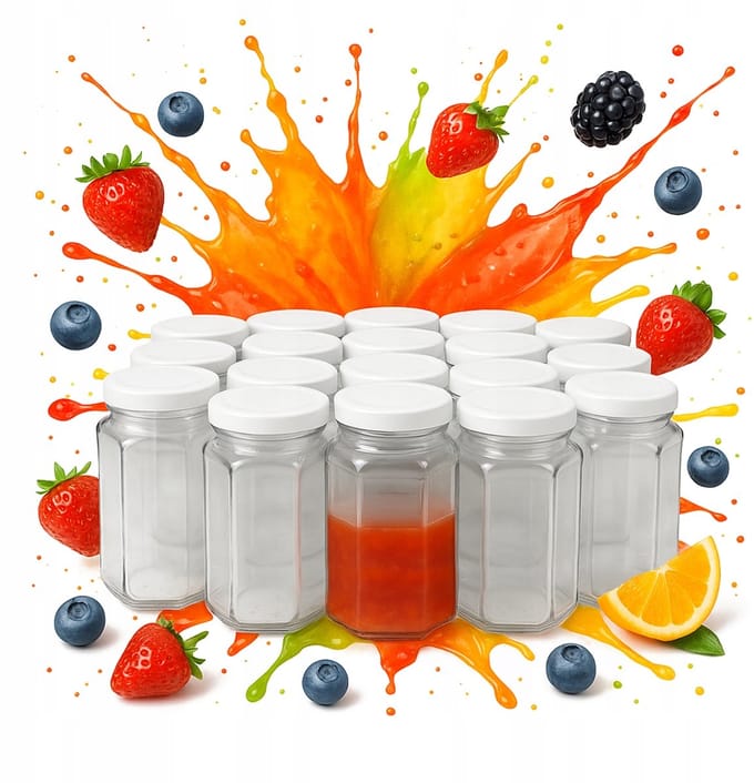 Bimberek - Glazen Pot Met Deksel - 385ml - Zeshoekig - Decoratief