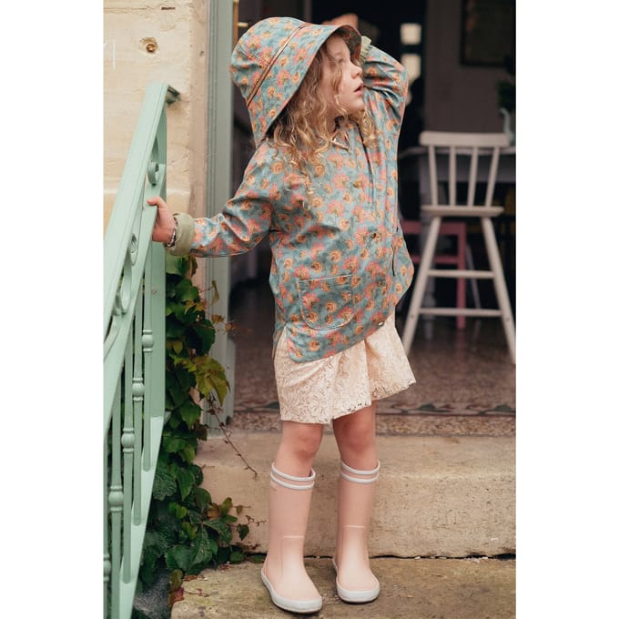 Louise Misha Raincoat Manoukia Turquoise Flowers Größe: 3M | Jacken Outlet | kids | Cyan