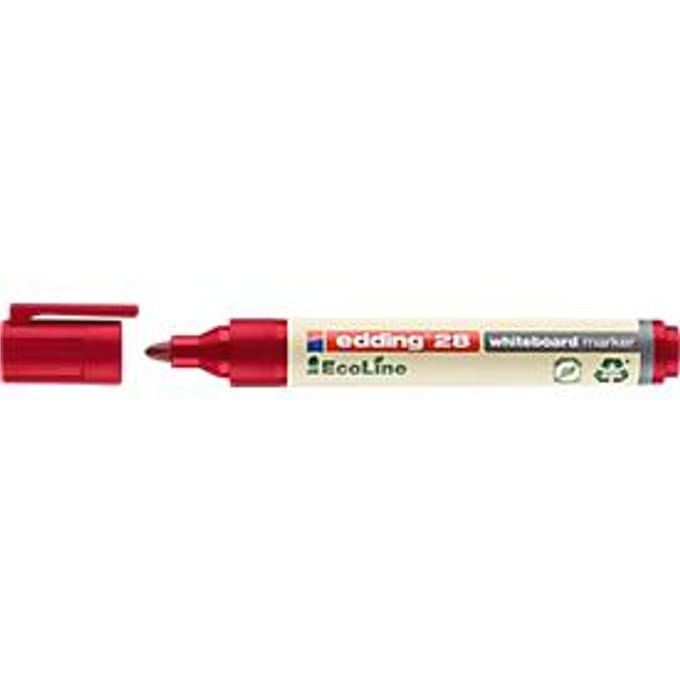 Edding 28 EcoLine whiteboardmarker, ronde punt, navulbaar, rood, 10 st.