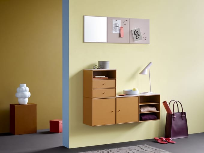 Montana Montana Mini 1006 Wandmodule met twee laden - amberkleurig