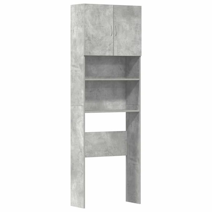 vidaXL - Wasmachinekast - 64x24x190 - cm - bewerkt - hout - betongrijs