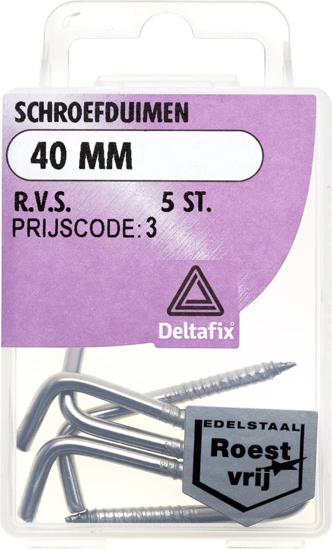Deltafix schroefduim standaard r.v.s. a2 40 mm 5 st.