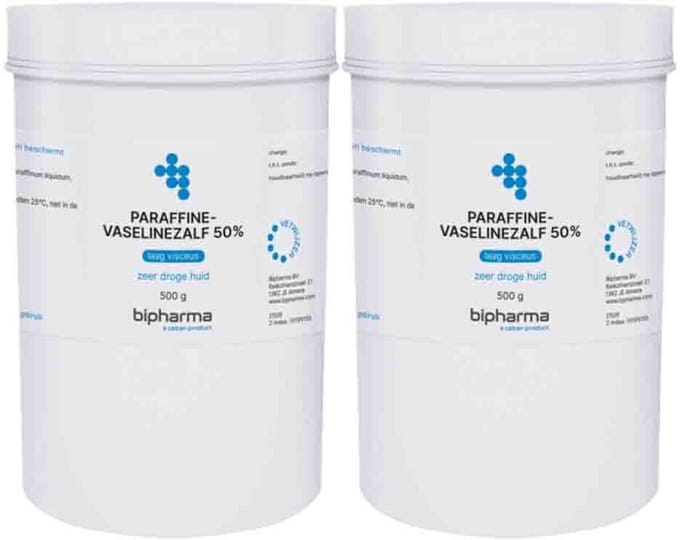 Bipharma Paraffine Vaselinezalf 50% - 2 x 500 gr - Voordeelverpakking