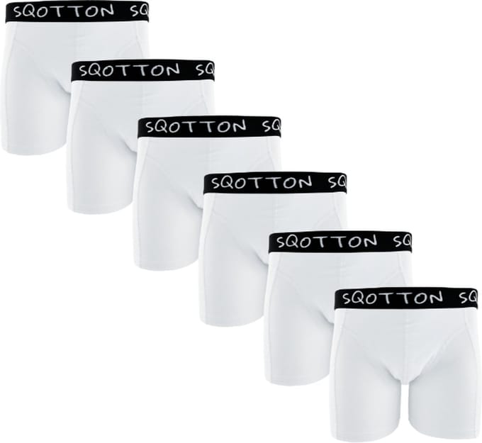 Heren boxershorts - SQOTTON® - 6 stuks - Basic/Wit - Maat XL
