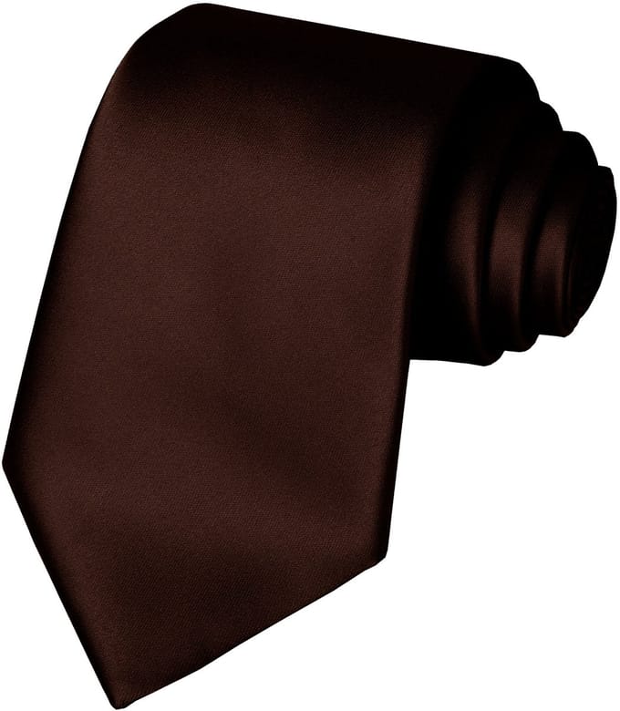 Fako Fashion - Stropdas - Effen - Satijn - 8cm - 145cm - Donkerbruin