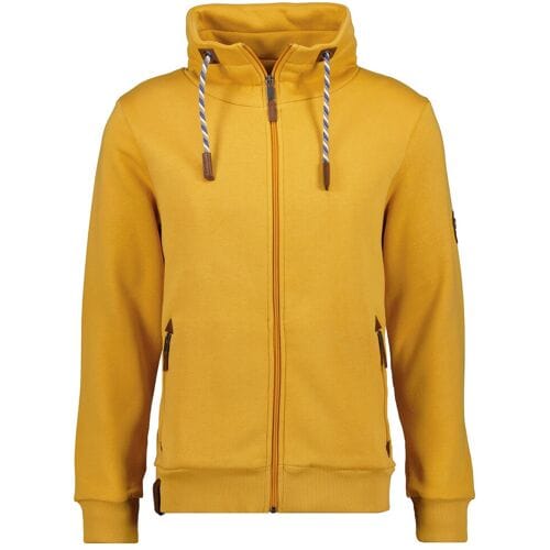 Ragman Vest High Neck Drawstring Sweat Cardigan Zip Oranje / male