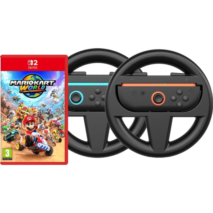 Mario Kart World + BlueBuilt Stuurtjes voor Nintendo Switch 2