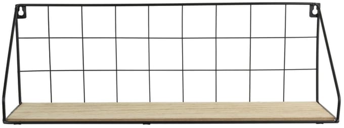 Wandplank - rechthoek - metaal/hout - 45 x 15 x 15 cm - 1 plank