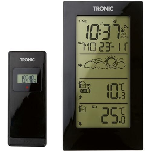 TRONIC Weerstation met buitensensor (Zwart)