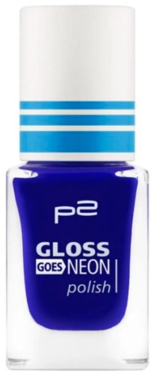 P2 EU Cosmetics Gloss Goes Neon Nagellak 070 Skycoaster blauw 10ml