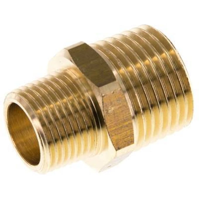 R 1/2'' x R 3/8'' Messing Borstnippel 16 Bar [2 Stuks]
