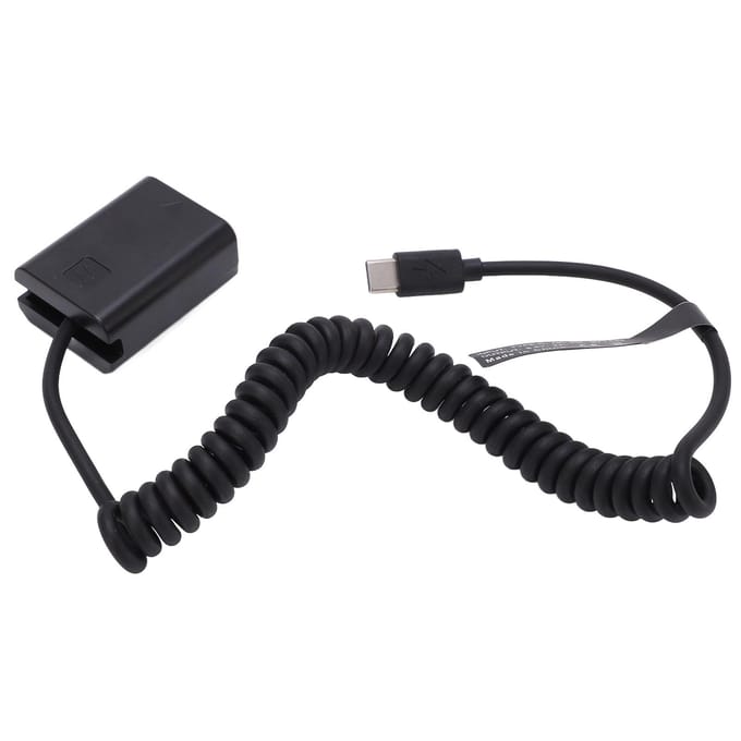 Type C-voedingsadapter DC-koppelstuk FW50 volledig gedecodeerde dummybatterij voor Sony A6000 A6500 A9 A7 black
