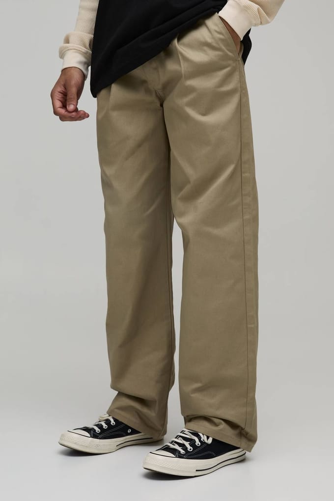 Relaxed Fit Plooifront Work 365 Pantalon | Sand | Size 28