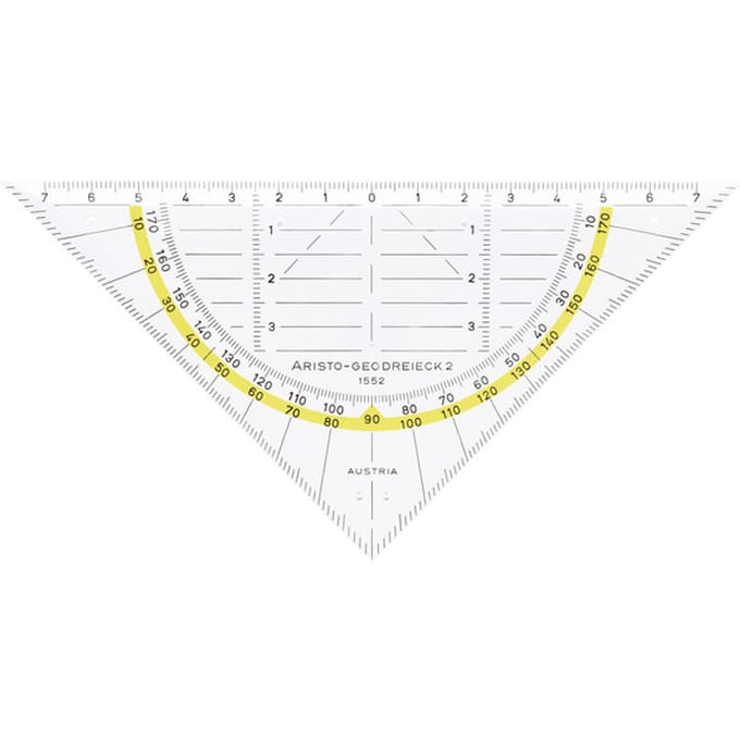 Aristo geodriehoek - schaalverdeling 14cm - onbuigzaam - transparant - AR-1552