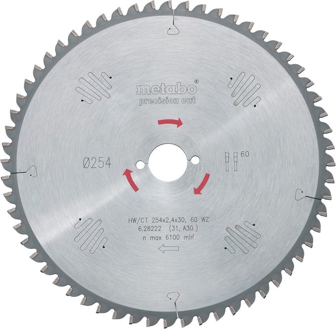 Metabo Cirkelzaagblad HM 250x30mm 60 tands WZ