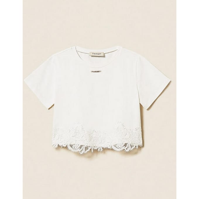 t-shirt met kant meisje wit